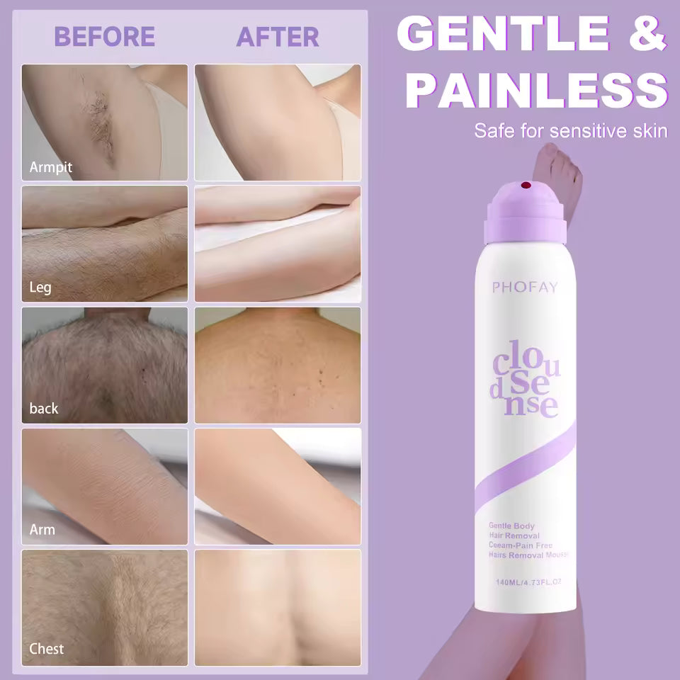 PHOFAY Hair Removal Spray Fast Painless for Men Woman